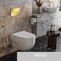 Roxen Porto в комплекте с инсталляцией StounFix Dual Fresh 6 в 1 968015 (кнопка: золото глянцевое )