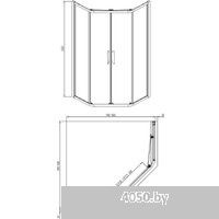 Adema Glass Line Пента 90 (матовое стекло)