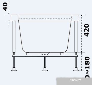 Ванна BAS Аякс 150x70