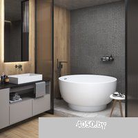 Wellsee Crepe de France 130x130 236701001 (отдельностоящая ванна белый глянец, экран, ножки, сифон-а