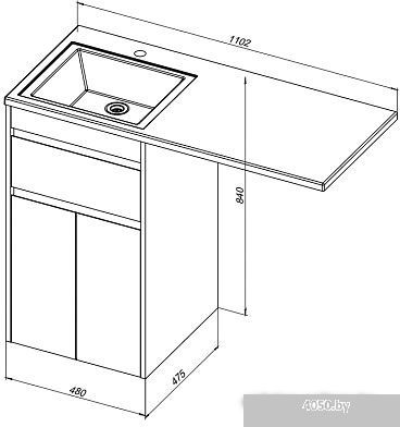 Aquanet Тумба Токио 48 с умывальником Даллас 110 L 00239204 (белый)