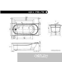 Ventospa Aqua 170x75 (с ножками и экраном)