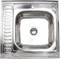 Кухонная мойка Sinklight 6060 (правая, полированная, глубина чаши 16 см, сталь 0.4)
