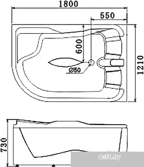 Ванна Gemy G9083 K