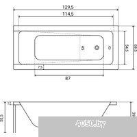 Lauter Estelle 130х70 21206030 (с ножками, серым подголовником, белым лицевым и торцевым экраном)