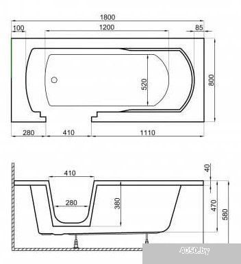 Polimat Vovo 180x80 00016 (белый)