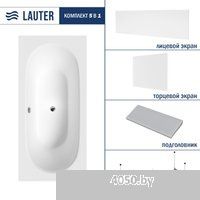 Lauter Ava 180 21208080 (с каркасом, серым подголовником, белым лицевым и торцевым экраном)