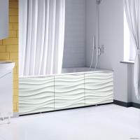 Экран под ванну Comfort Alumin Волна белая 3D 1.5