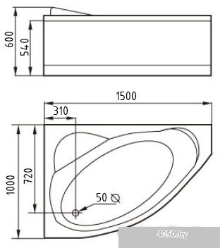 Ванна Gemy G9009 B L 150x100