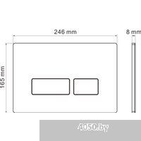 Roxen Cube в комплекте с инсталляцией StounFix Dual Fresh 6 в 1 966775 (кнопка: серый гранит)