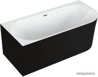 Polimat Sola 160x75 L (пристенная, черный матовый)