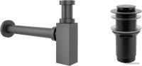 Wellsee Drainage System 182110002 (сифон, донный клапан, матовый черный)