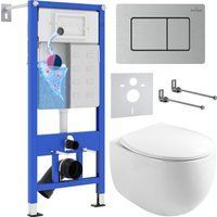 Roxen Egg в комплекте с инсталляцией StounFix Dual Fresh 6 в 1 968442 (кнопка: сатин)