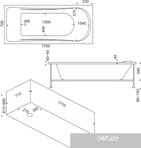 Ванна BAS Атланта 170x70