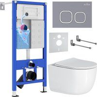 Roxen Vortex в комплекте с инсталляцией StounFix Dual Fresh 6 в 1 966439 (кнопка: серый бетон)