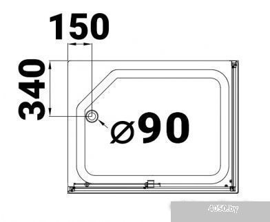 Triton Вента Блэк А1 100х80 (прозрачное стекло)