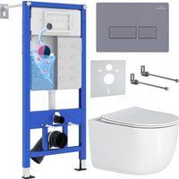 Roxen Vortex в комплекте с инсталляцией StounFix Dual Fresh 6 в 1 966868 (кнопка: серый гранит)