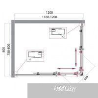 BelBagno UNO-195-AH-2-120/80-P-Cr (текстурное стекло)