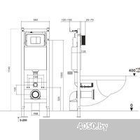 Roxen Antares в комплекте с инсталляцией Asten Readle Zentralmodul AR0601-185W с белой кнопкой
