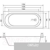 Lauter Monaco 170x72.5 2113170R (с ножками и лицевым экраном)