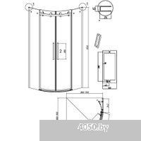 Grossman Classic 100x100x195 301.K33.04.1010.21.00 (черный матовый/прозрачное стекло)
