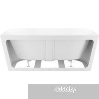 Wellsee Excellence Pro 180x80 28760402R (пристенная ванна белый глянец, экран, ножки, сифон-автомат