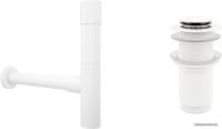 Wellsee Drainage System 182118002 (сифон, донный клапан, матовый белый)