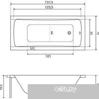 Lauter Bianca 140х70 21207140 (с каркасом, черным подголовником, черным лицевым экраном)