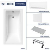 Lauter Estelle 130х70 21206030 (с ножками, серым подголовником, белым лицевым и торцевым экраном)