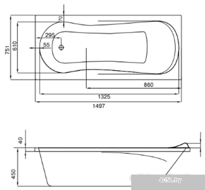 Ванна Santek Каледония 150x75 1WH302383