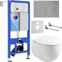 Roxen Egg в комплекте с инсталляцией StounFix Dual Fresh 6 в 1 964123 (кнопка: хром матовый)