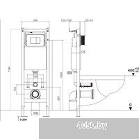 Roxen Antares Tornado в комплекте с инсталляцией Asten Readle Zentralmodul с белой кнопкой