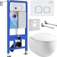 Roxen Egg в комплекте с инсталляцией StounFix Dual Fresh 6 в 1 964077 (кнопка: белый глянец)