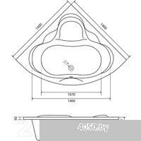 Lauter Riviera 140x140 21050140 (с ножками и лицевым экраном)