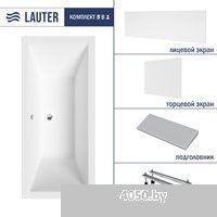 Lauter Oasis 180 21203080 (с ножками, серым подголовником, белый лицевой и торцевой экран)