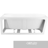 Wellsee Excellence Pro 170x75 28761103R (пристенная ванна (правая) белый глянец, экран, ножки, сифон