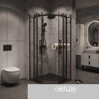 Grossman Classic 100x100x195 301.K33.04.1010.21.00 (черный матовый/прозрачное стекло)