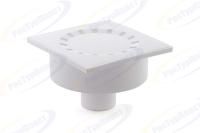 Сливной трап вертикальный D 50 с сухим затвором, решетка пласт. 150х150 мм, белый РосТурПласт