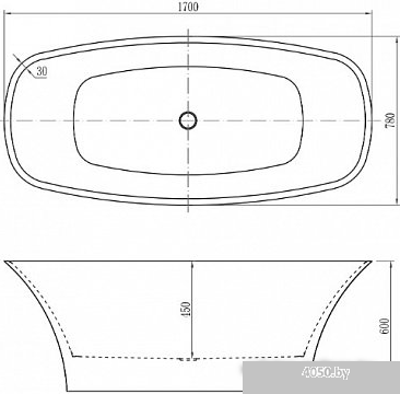 Ванна Aquanet Pleasure 170x78