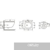 Oliveeka YJ2381 + система смыва RIMLESS + панель смыва (черный матовый)