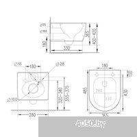 Roxen Antares Tornado в комплекте с инсталляцией Asten Readle Zentralmodul с кнопкой (черный матовый
