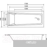 Lauter Versailles 170x75 21070075 (с ножками, лицевым и торцевым экранами)