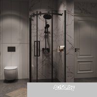 Grossman Classic 100x100x195 301.K33.04.1010.21.00 (черный матовый/прозрачное стекло)