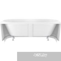 Wellsee Collaro 180x80 28910201R (пристенная ванна белый глянец, экран, ножки, сифон-автомат хром)