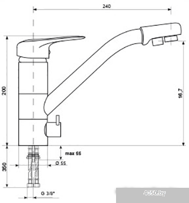 Смеситель Ulgran U-010 309 (темно-серый)