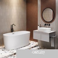 Wellsee Clin 140x70 230201003 (отдельностоящая ванна белый глянец, экран, ножки, сифон-автомат матов