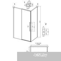 Grossman Galaxy 130x80x195 120.K33.01.1380.42.00 (графит сатин/стекло прозрачное)