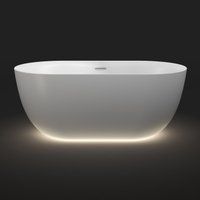 Wellsee Chic Riviera 170x76 23680501R (отдельностоящая ванна с подсветкой белый глянец, экран, ножки