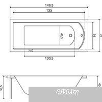 Lauter Amelia 150х70 21204050 (с ножками и лицевым черным экраном)