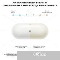 Wellsee Chic Riviera 170x76 23680501R (отдельностоящая ванна с подсветкой белый глянец, экран, ножки